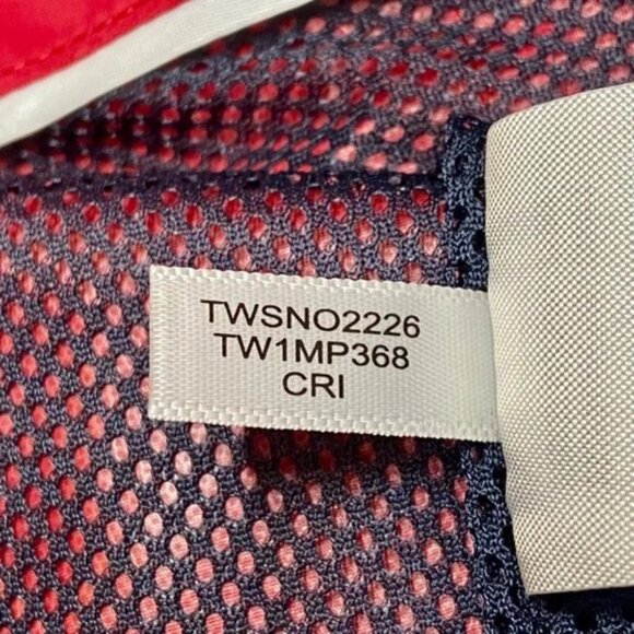 Tommy Hilfiger Jacket Women's XL Crimson Red Hooded Full Zip Windbreaker Coat EC - Picture 11 of 16